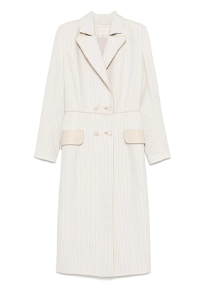 MITILIANE COUTURE pinstriped trench coat - Neutrals