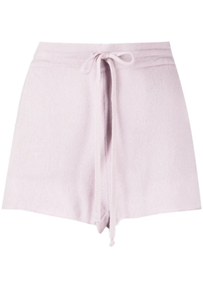 Teddy Cashmere Portofino drawstring cashmere shorts - Purple