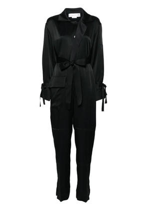 Victoria Beckham spread-collar crepe jumpsuit - Black