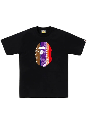 A BATHING APE® Fans Scarf Ape Head cotton T-shirt - Black