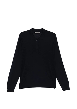 Corneliani zip knitted polo shirt - Blue