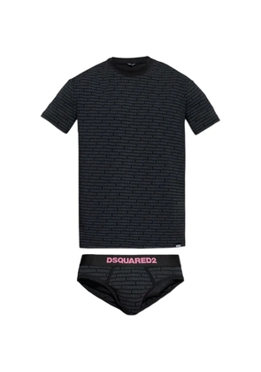 DSQUARED2 logo-print T-shirt and boxers set - Black