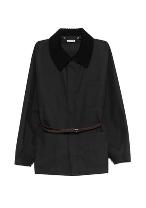 P.A.R.O.S.H. knit-collar belted jacket - Black