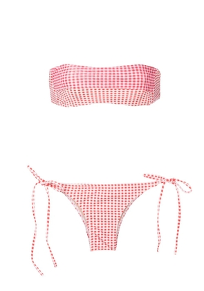 Amir Slama gingham-check pattern bikini set - Red
