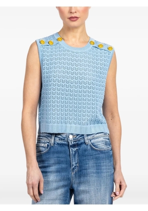 L'Agence Max button knit top - Blue