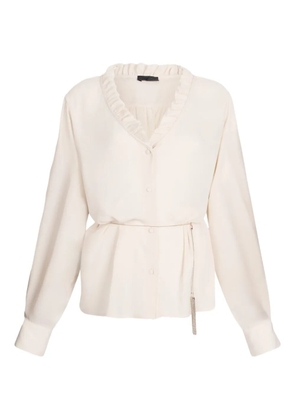 LIU JO Better ruffled georgette shirt - Neutrals