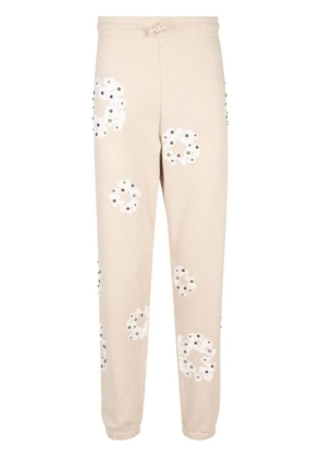 Denim Tears Rhinestone Cotton Wreath-print track pants - Neutrals