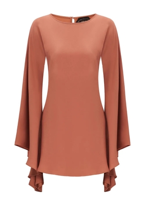 Taller Marmo cut-out bell-sleeve mini dress - Brown