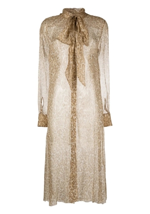 Ermanno Scervino sheer silk midi dress - Brown