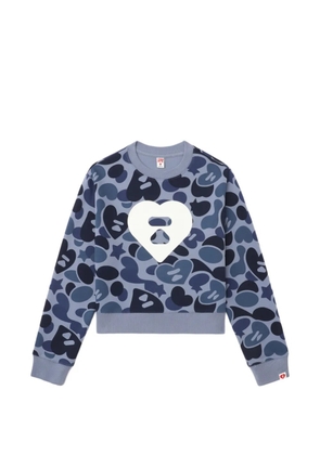 A BATHING APE® Camo Monogram Big Heart sweatshirt - Blue