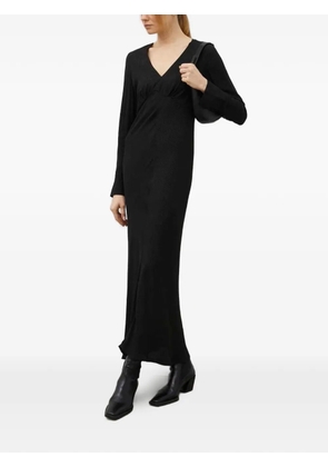 HERSKIND V-neck long-sleeve maxi dress - Black