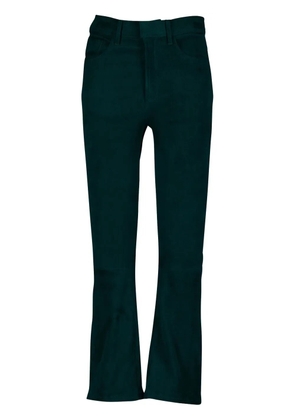 PAULA high-rise flared suede pants - Green