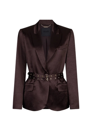 LIU JO eyelet belted blazer - Brown