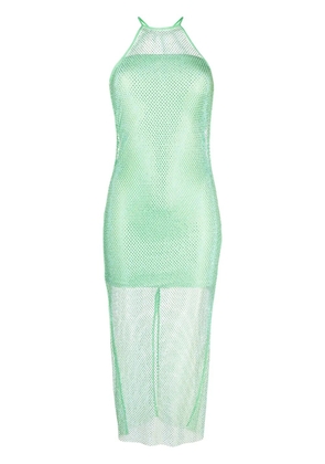 Patrizia Pepe semi-sheer construction halterneck dress - Green