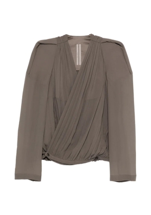 Rick Owens Maria pleated crossover jacket - Grey