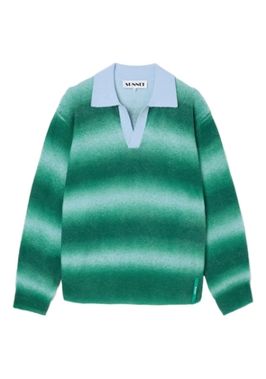 Sunnei ombré polo-collar sweater - Green