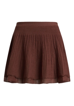 12 STOREEZ pleated tiered skirt - Brown