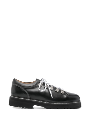 Toga Virilis eyelet-detail leather lace-up Derby shoes - Black
