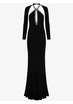 Roberto Cavalli crystal-embellished evening gown - Black