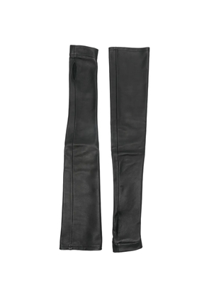 MITILIANE COUTURE fingerless leather long gloves - Black