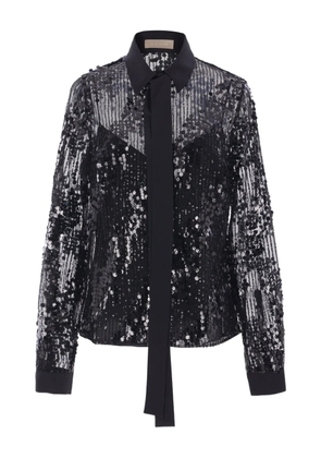 Elie Saab sequinned tulle shirt - Black