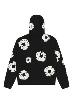 Denim Tears wreath-print zip hoodie - Black
