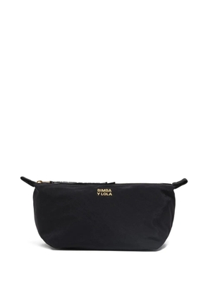 Bimba y Lola top-zip logo-strap make up bag - Black