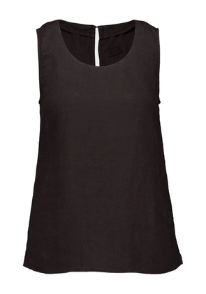 120% Lino keyhole cut-out sleeveless top - Black