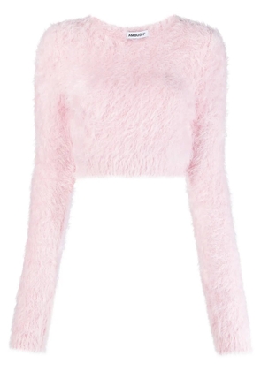 AMBUSH knitted cropped sweater - Pink