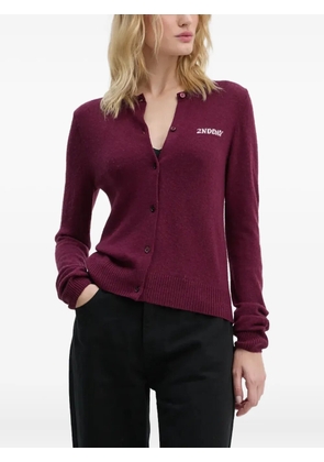 Day Birger Et Mikkelsen logo-intarsia cardigan - Purple