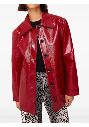 Kitri Beatrix vinyl belted jacket - Red