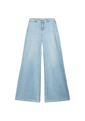 Blumarine stone washed palazzo pants - Blue