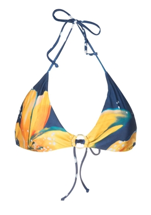 Lenny Niemeyer floral-print triangle-shape bikini top - Blue