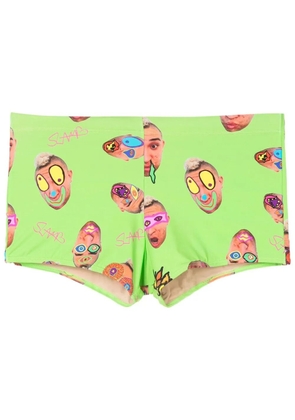 Amir Slama abstract-print swimming trunks - Green