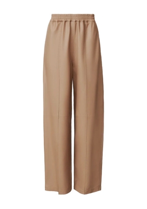 Fabiana Filippi elasticated-waist leather trousers - Brown