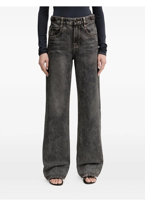 Miss Sixty leather-panel loose-fit denim jeans - Black