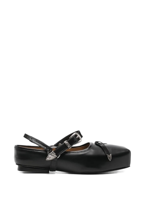 Toga Pulla detachable-strap leather loafers - Black