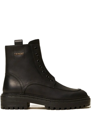 TWINSET lace-up chunky boots - Black