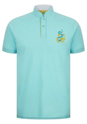 Shanghai Tang dragon-embroidered polo shirt - Blue