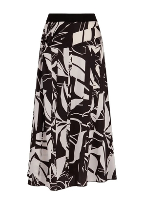 High printed pleated midi skirt - Neutrals