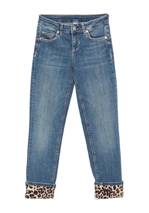 LIU JO leopard-cuff jeans - Blue