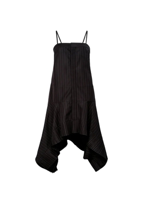 sacai pinstripe pleated mini dress - Black