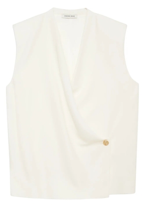 ANINE BING v-neck draped top - White