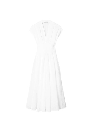 Tory Burch V-neck linen dress - White