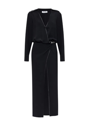 The Attico wrap-front split maxi dress - Black