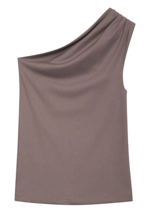 ANINE BING Camila one-shoulder ribbed top - Brown