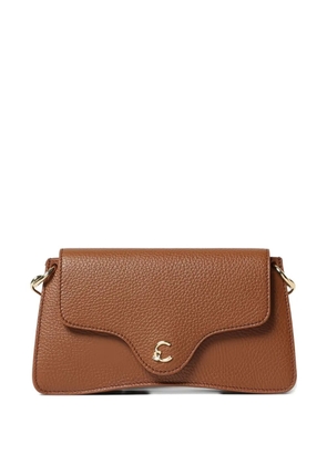 Coccinelle mini C-Me logo-plaque shoulder bag - Brown