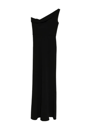 Amsale crepe one-shoulder gown - Black