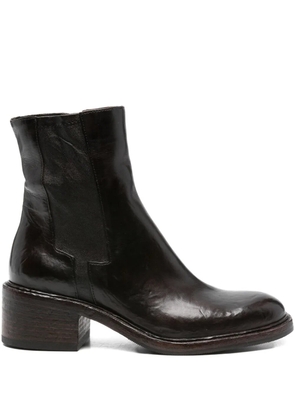 KING TARTUFOLI 50mm leather zipped ankle boots - Brown