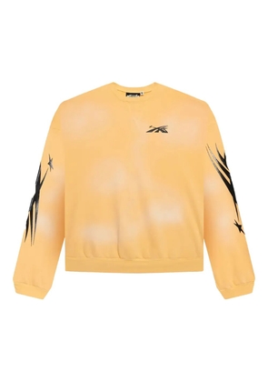 HELLSTAR crew-neck flame-print sweater - Yellow